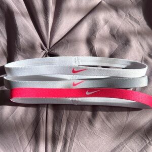 Nike Pink and Gray Headbands Trio